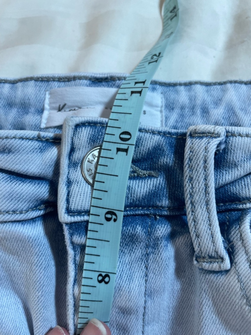 KANCAN Kassie High Rise Cropped Wide Leg blue Jeans 3 light wash cotton spandex - Picture 12 of 14